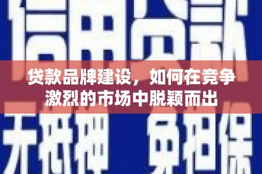 施甸贷款品牌建设，如何在竞争激烈的市场中脱颖而出