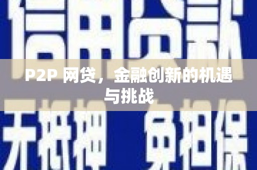 施甸P2P 网贷，金融创新的机遇与挑战