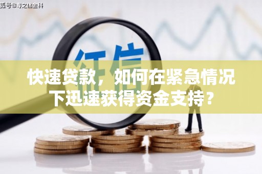 施甸快速贷款，如何在紧急情况下迅速获得资金支持？