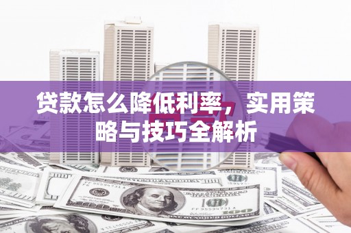 施甸贷款怎么降低利率，实用策略与技巧全解析