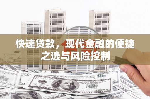 施甸快速贷款，现代金融的便捷之选与风险控制