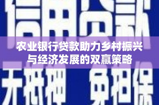施甸农业银行贷款助力乡村振兴与经济发展的双赢策略
