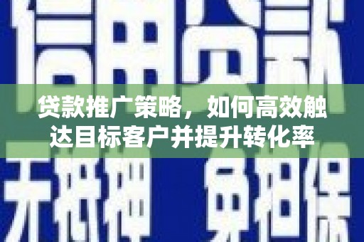 施甸贷款推广策略，如何高效触达目标客户并提升转化率