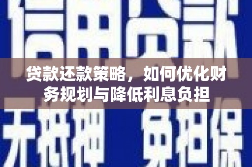 施甸贷款还款策略，如何优化财务规划与降低利息负担