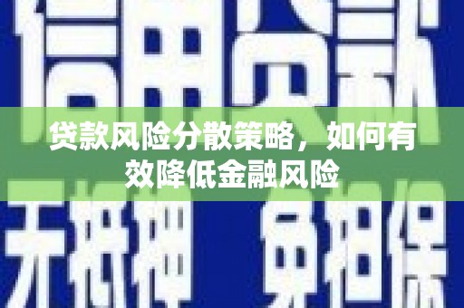 施甸贷款风险分散策略，如何有效降低金融风险