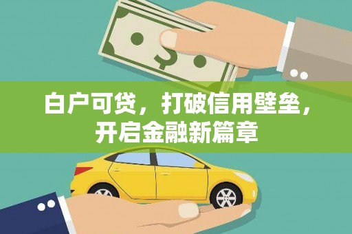 施甸白户可贷，打破信用壁垒，开启金融新篇章