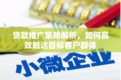 施甸贷款推广策略解析，如何高效触达目标客户群体