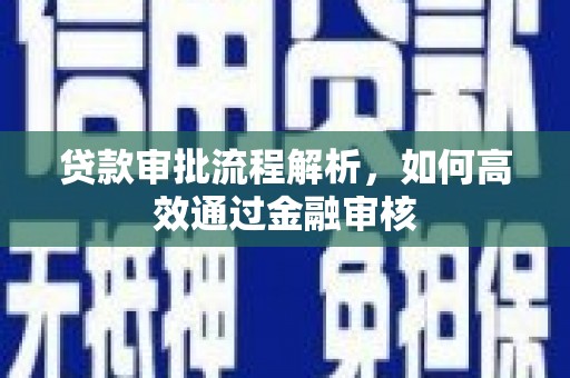 施甸贷款审批流程解析，如何高效通过金融审核