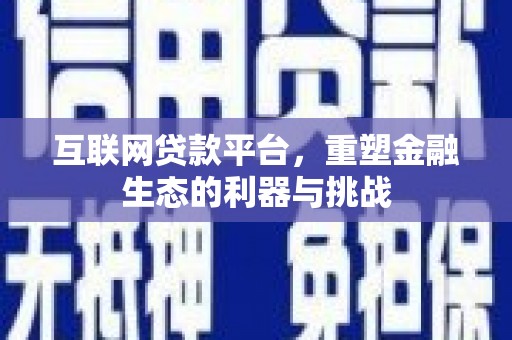 施甸互联网贷款平台，重塑金融生态的利器与挑战
