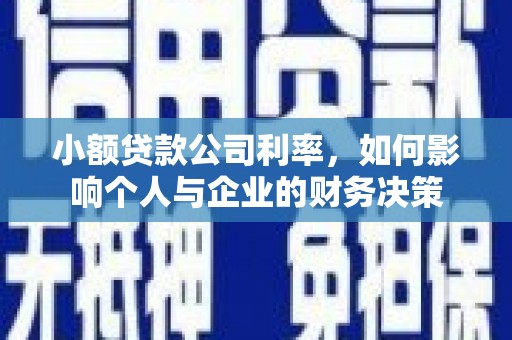 施甸小额贷款公司利率，如何影响个人与企业的财务决策