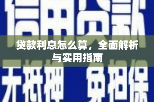 施甸贷款利息怎么算，全面解析与实用指南