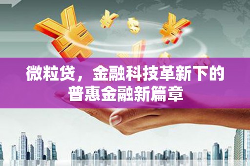 施甸微粒贷，金融科技革新下的普惠金融新篇章