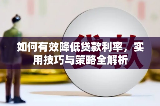 施甸如何有效降低贷款利率，实用技巧与策略全解析